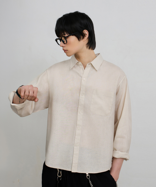 © EVERYONE’S LINEN 100% SEMI CROP SHIRT_5 COLOR