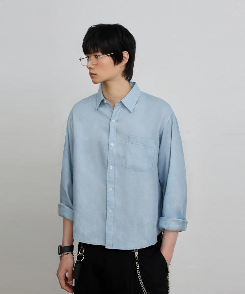 © EVERYONE’S LINEN 100% SEMI CROP SHIRT_5 COLOR