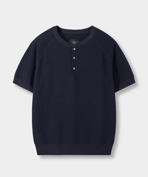 © EVERYONE’S SUMMER WOOL HALF KNIT_HENLEY NECK 4 COLOR