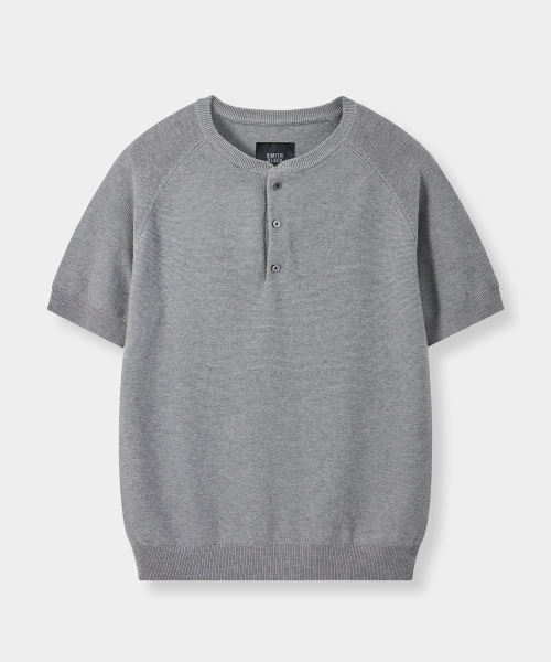 © EVERYONE’S SUMMER WOOL HALF KNIT_HENLEY NECK 4 COLOR
