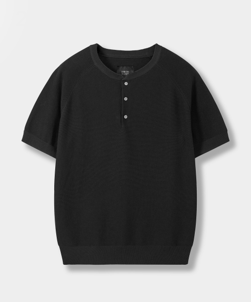 © EVERYONE’S SUMMER WOOL HALF KNIT_HENLEY NECK 4 COLOR