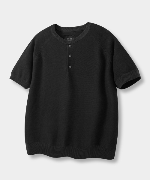 © EVERYONE’S SUMMER WOOL HALF KNIT_HENLEY NECK 4 COLOR
