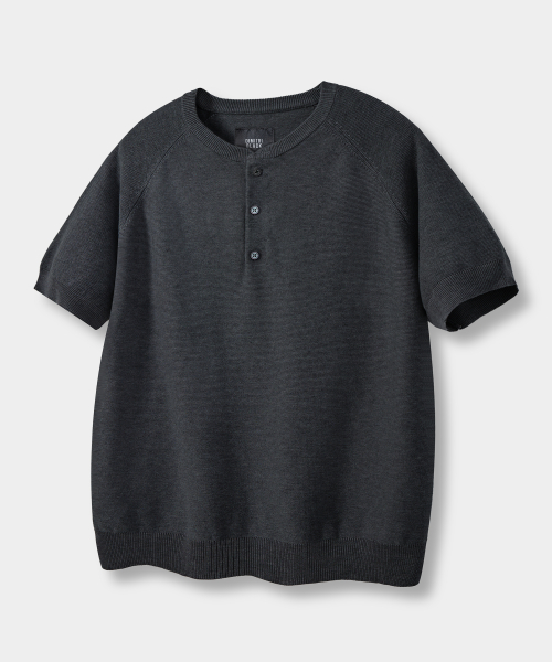 © EVERYONE’S SUMMER WOOL HALF KNIT_HENLEY NECK 4 COLOR