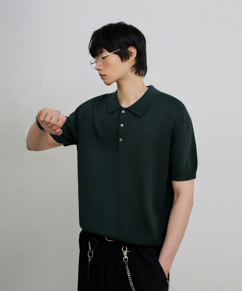 © EVERYONE’S SUMMER WOOL HALF KNIT_COLLAR/ROUND 8 COLOR