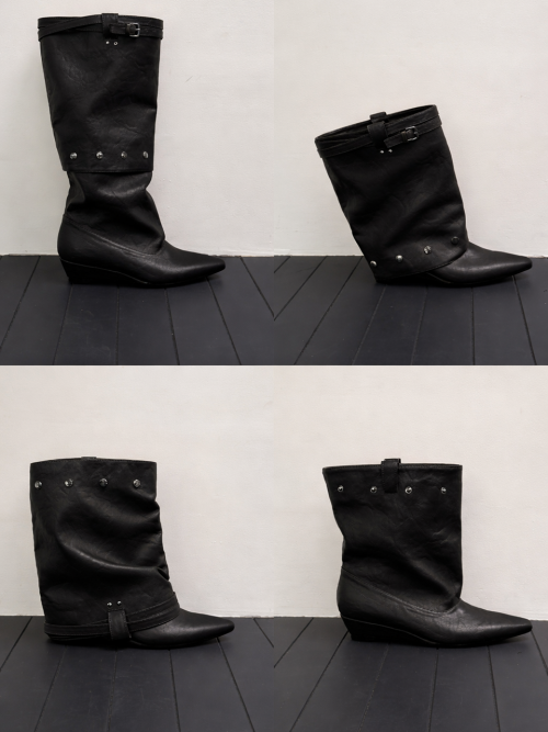 MULTI BUTTON BOOTS (BLACK)