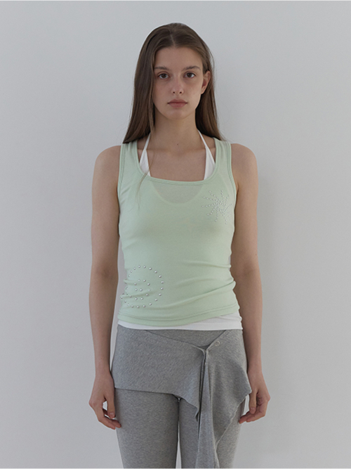 SUNRISE STUD SLEEVELESS (LIME)