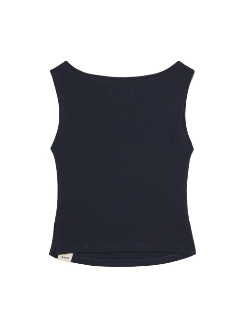 G SLIT SLEEVELESS TOP (NAVY)