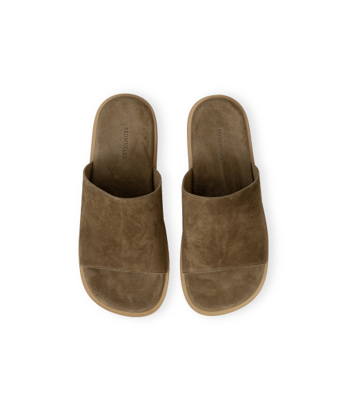 Suede Slide, Dark Brown