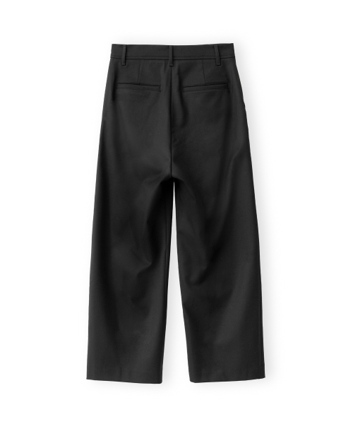 W Wide Wool Pants, Black