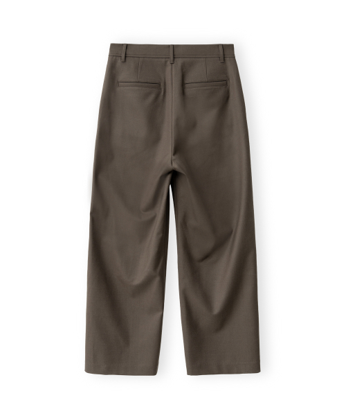 W Wide Wool Pants, Brown