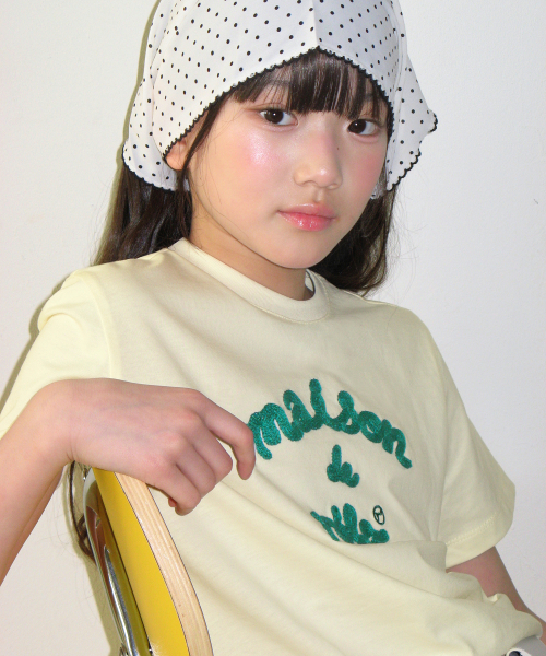 KIDS MAISON DE ROLA EMBROIDERY T-SHIRT BUTTER