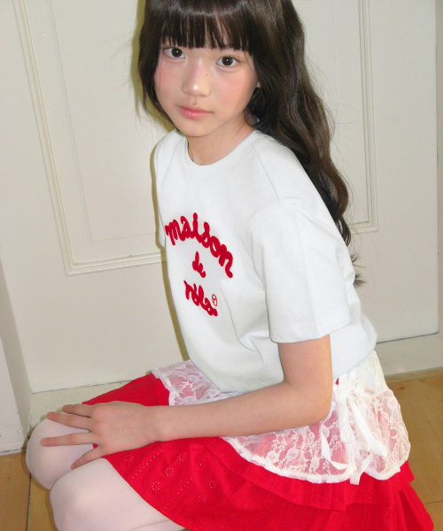 KIDS MAISON DE ROLA EMBROIDERY T-SHIRT WHITE