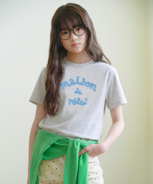 KIDS MAISON DE ROLA EMBROIDERY T-SHIRT M/GRAY