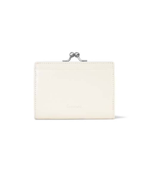 CRINKLE TRIANGLE FRAME BRIDGE WALLET - VANILLA