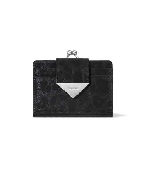 TRIANGLE FRAME BRIDGE WALLET - LEOPARD BLACK