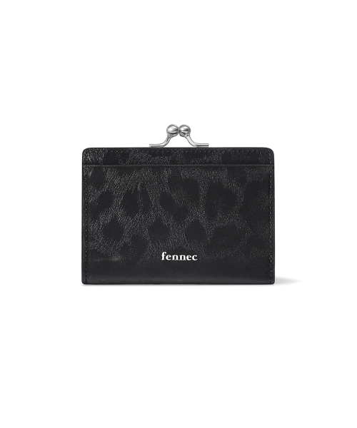 TRIANGLE FRAME BRIDGE WALLET - LEOPARD BLACK