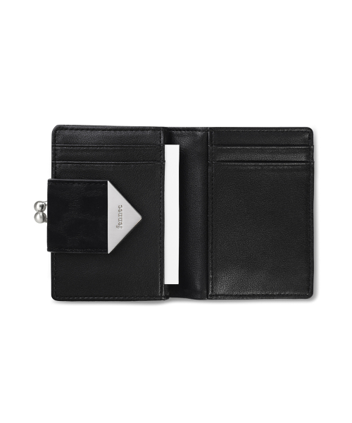 TRIANGLE FRAME BRIDGE WALLET - LEOPARD BLACK