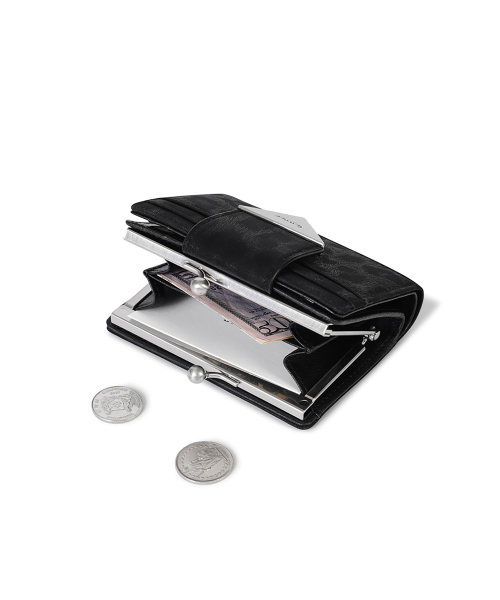 TRIANGLE FRAME BRIDGE WALLET - LEOPARD BLACK