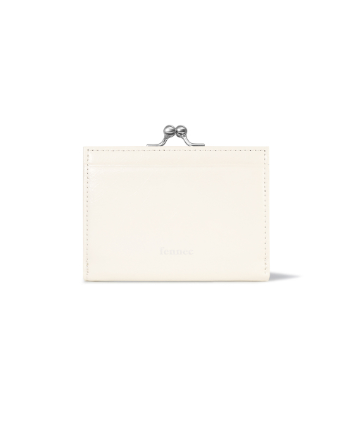 CRINKLE TRIANGLE FRAME WALLET - VANILLA