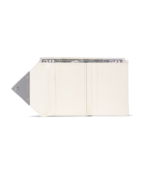 CRINKLE TRIANGLE FRAME WALLET - VANILLA