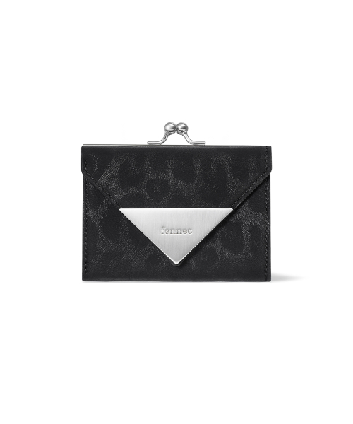 TRIANGLE FRAME WALLET - LEOPARD BLACK