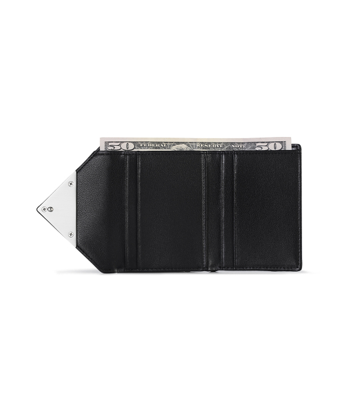 TRIANGLE FRAME WALLET - LEOPARD BLACK