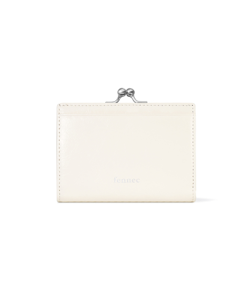 CRINKLE HEARTY FRAME BRIDGE WALLET - VANILLA