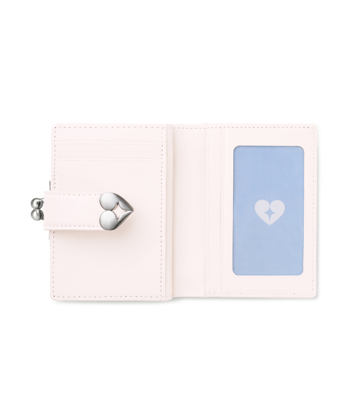 CRINKLE HEARTY FRAME BRIDGE WALLET - BLOSSOM