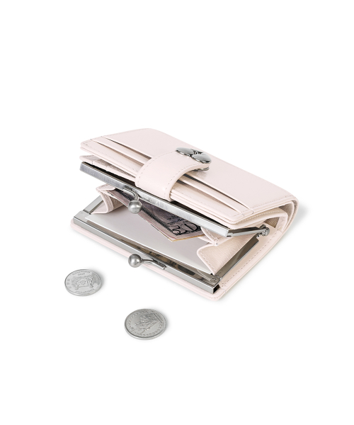 CRINKLE HEARTY FRAME BRIDGE WALLET - BLOSSOM