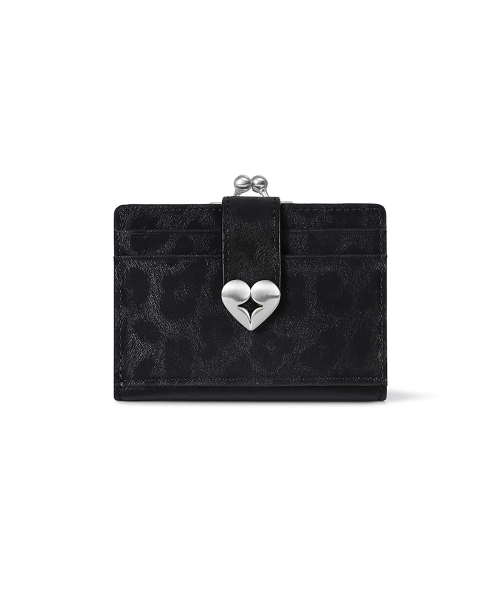 HEARTY FRAME BRIDGE WALLET - LEOPARD BLACK
