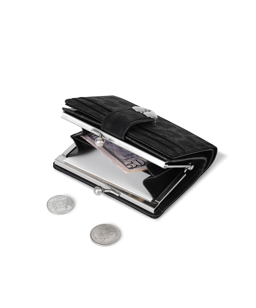 HEARTY FRAME BRIDGE WALLET - LEOPARD BLACK