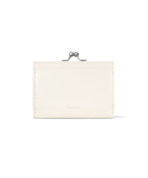CRINKLE HEARTY FRAME WALLET - VANILLA