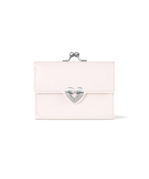 CRINKLE HEARTY FRAME WALLET - BLOSSOM