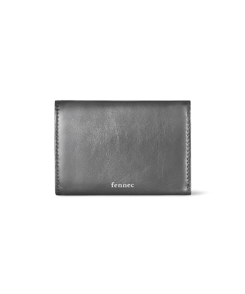 CRINKLE TRIANGLE TRIPLE WALLET - METAL GREY