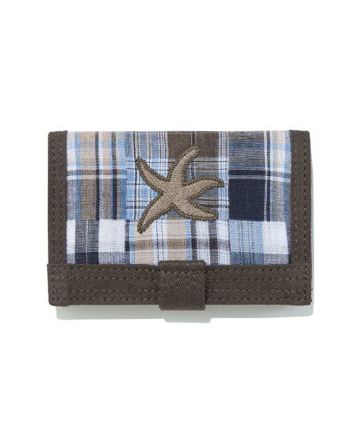 TCM check button card wallet (brown)