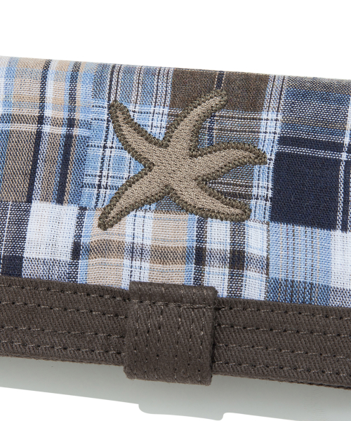 TCM check button card wallet (brown)