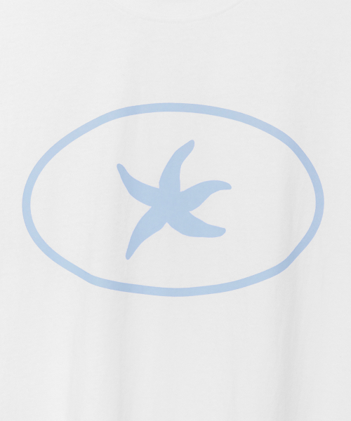 TCM starfish stamp T (white)