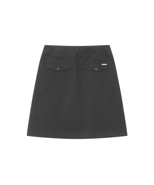 Accordion side pleats midi skirt CHARCOAL