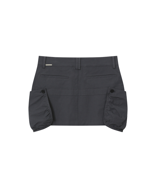 Shirring pocket mini skirt CHARCOAL