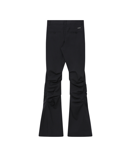 Shirring pocket bootscut pants BLACK