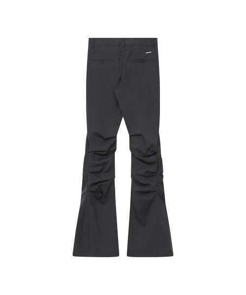 Shirring pocket bootscut pants CHARCOAL