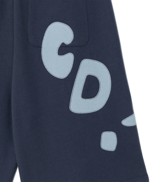 TCM zigzag stitch half sweat pants (navy)