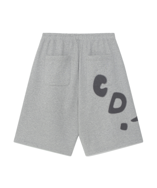 TCM zigzag stitch half sweat pants (melange grey)