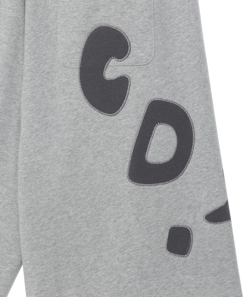 TCM zigzag stitch half sweat pants (melange grey)