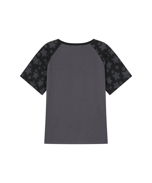 Midnight stars raglan short sleeve CHARCOAL