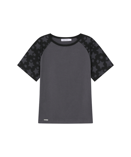 Midnight stars raglan short sleeve CHARCOAL