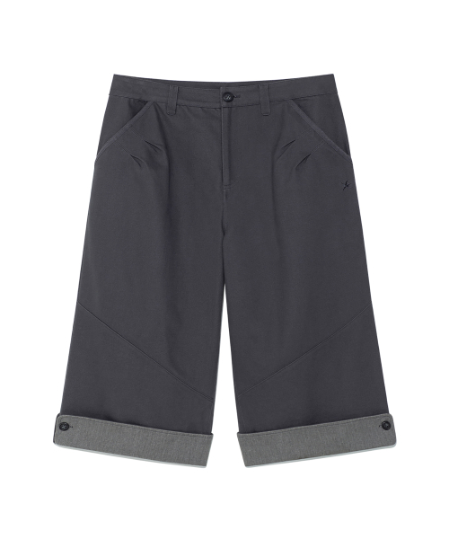 TCM folding button pants (charcoal)