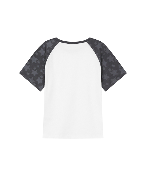 Midnight stars raglan short sleeve WHITE