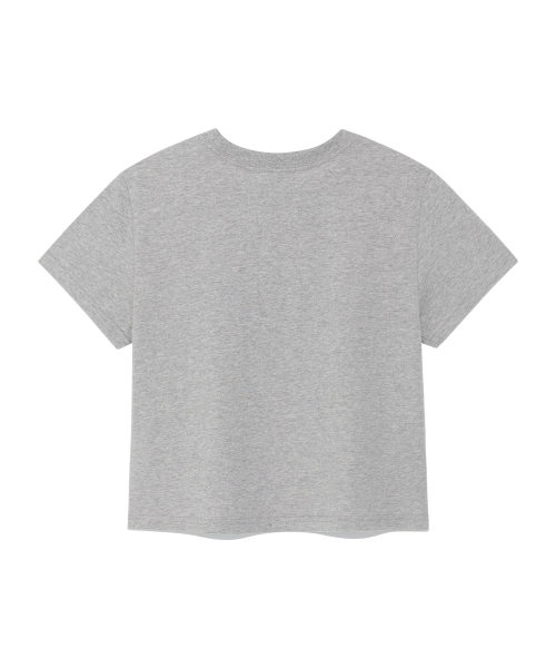 (w) TCM print crop T (melange grey)