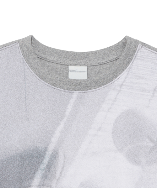 (w) TCM print crop T (melange grey)